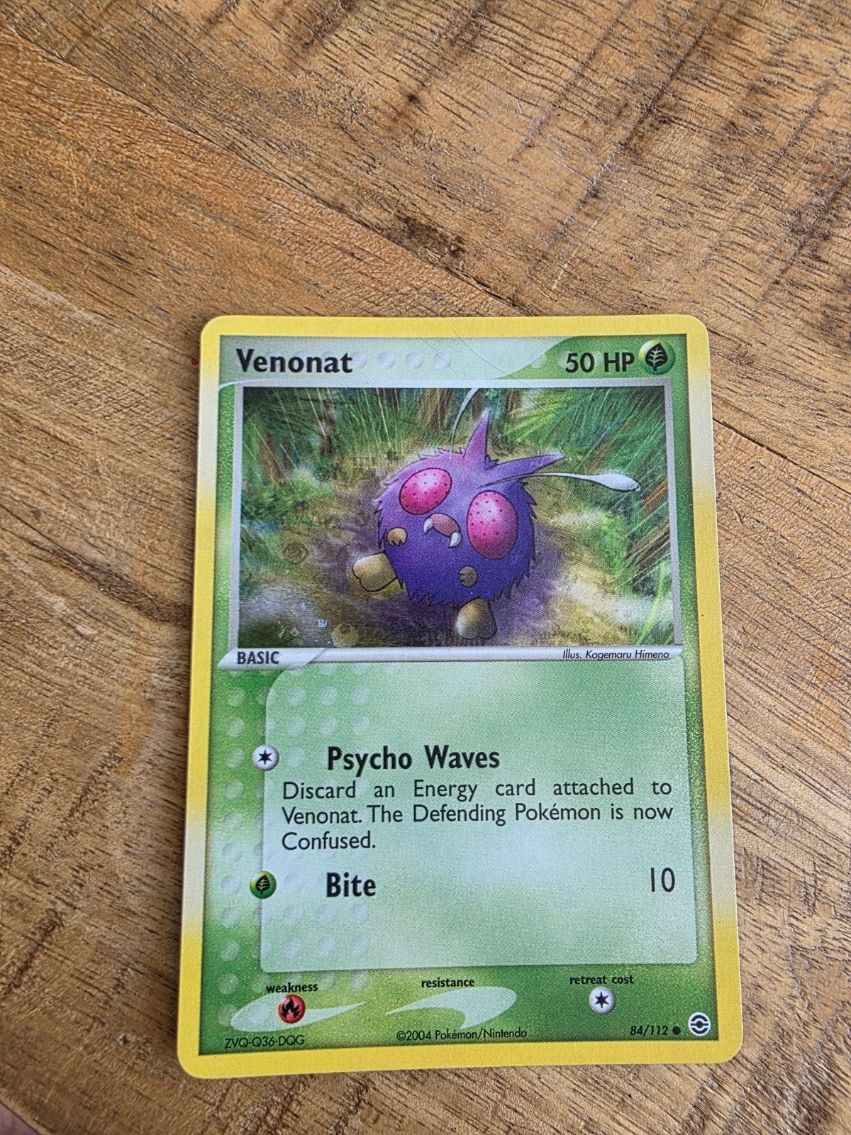 Venonat Reverse Pokemon EX Fire Red & Leaf Green, Ophalen of Verzenden, Gebruikt, Losse kaart