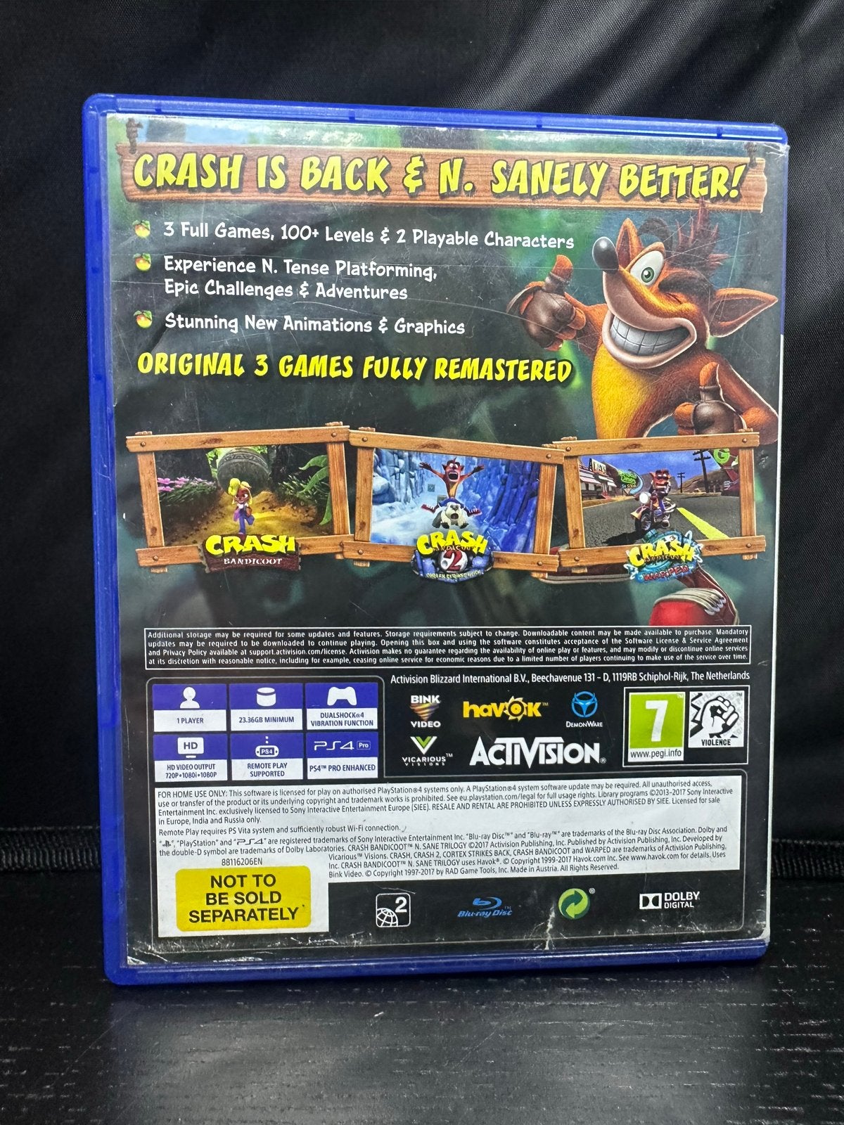 Crash Bandicoot N. Sane Trilogy PS4 - Zo goed als nieuw, Verzenden, 1 speler, Zo goed als nieuw, D