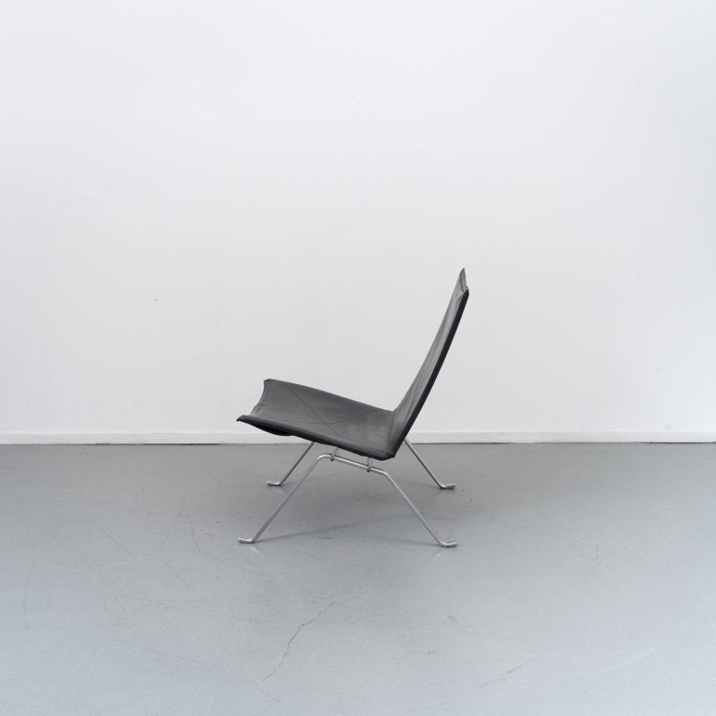 Fritz Hansen PK22 Fauteuil Zwart Leer - Staal, Niet ingevuld, Zo goed als nieuw, Niet ingevuld, Niet ingevuld