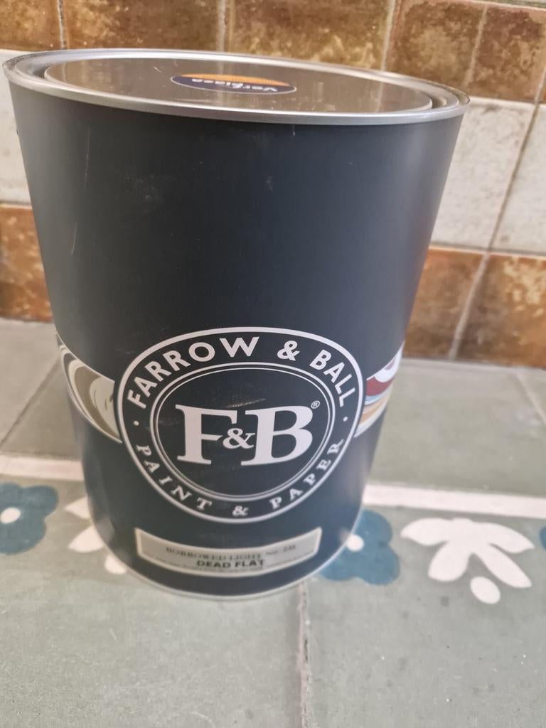 Farrow & Ball Borrowed Light verf 5L ongeopend, Ophalen of Verzenden