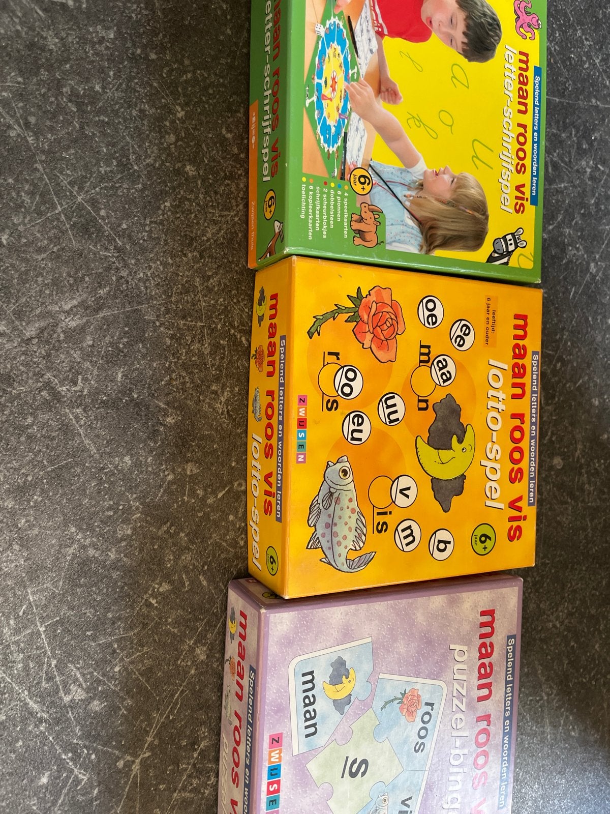 Maan Roos Vis Spellenpakket: Leren en Spelen, Ophalen, Gebruikt, Taal en Lezen