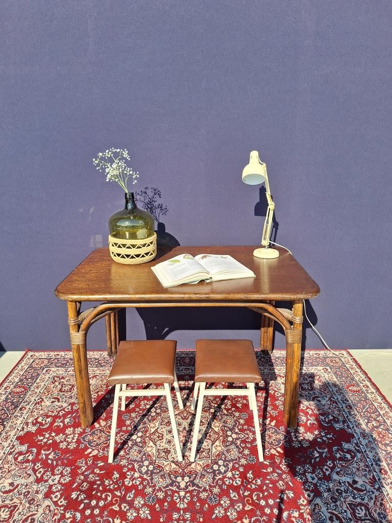 Vintage manou eettafel, tafel, bureau, jaren zeventig, Huis en Inrichting, Ophalen, Gebruikt, 100 tot 150 cm, Vintage