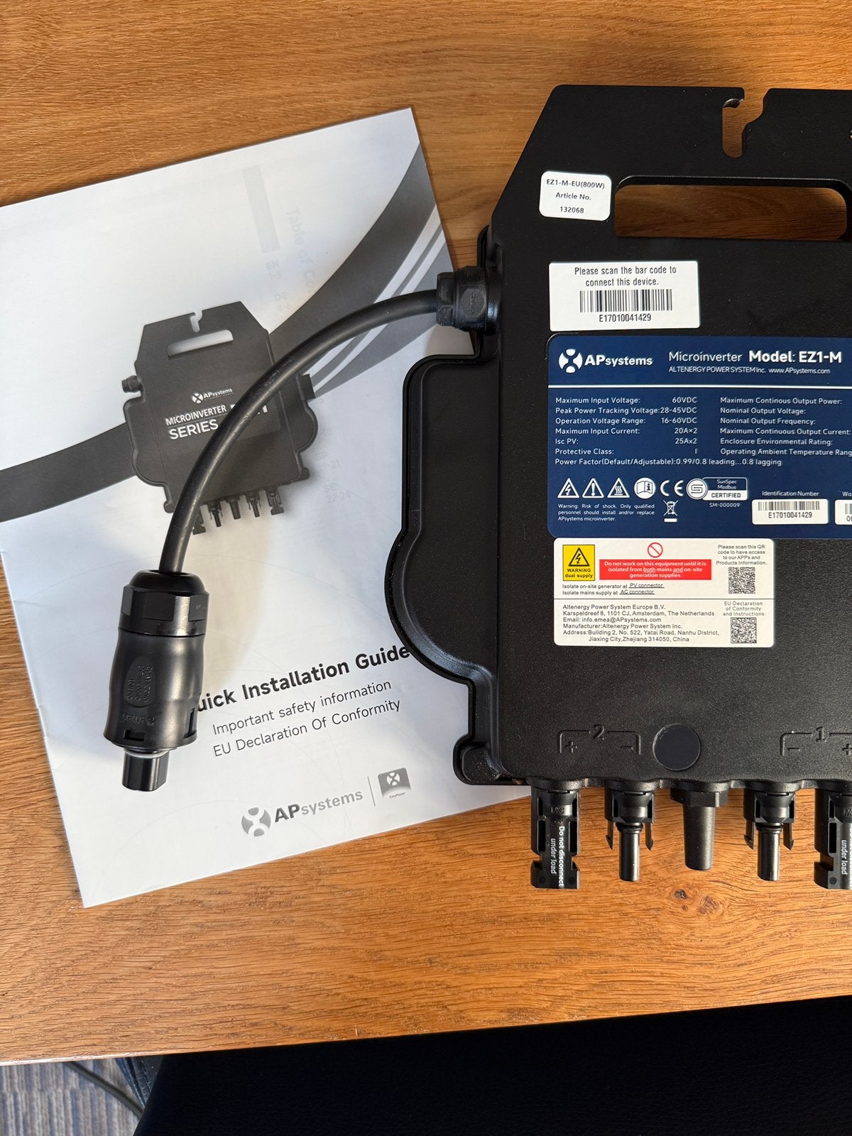 AP systems EZ1-M microinverter, Ophalen of Verzenden, Zo goed als nieuw, Overige typen