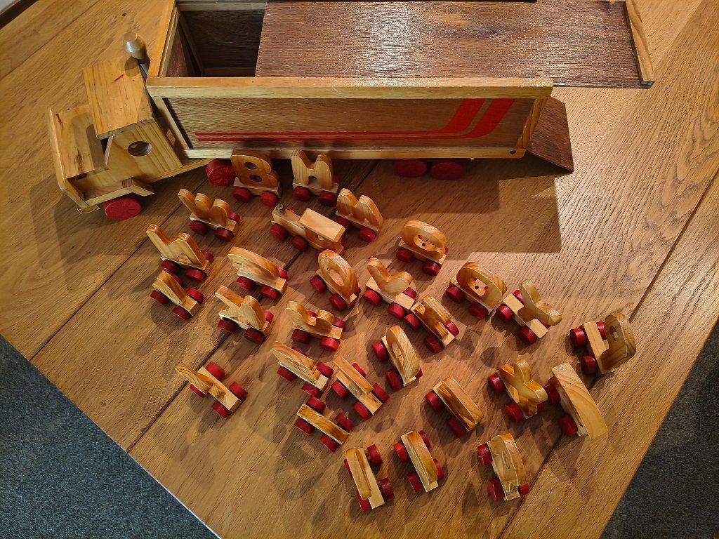 houten speelgoed auto, Ophalen of Verzenden, Gebruikt, Duw- of Trekspeelgoed