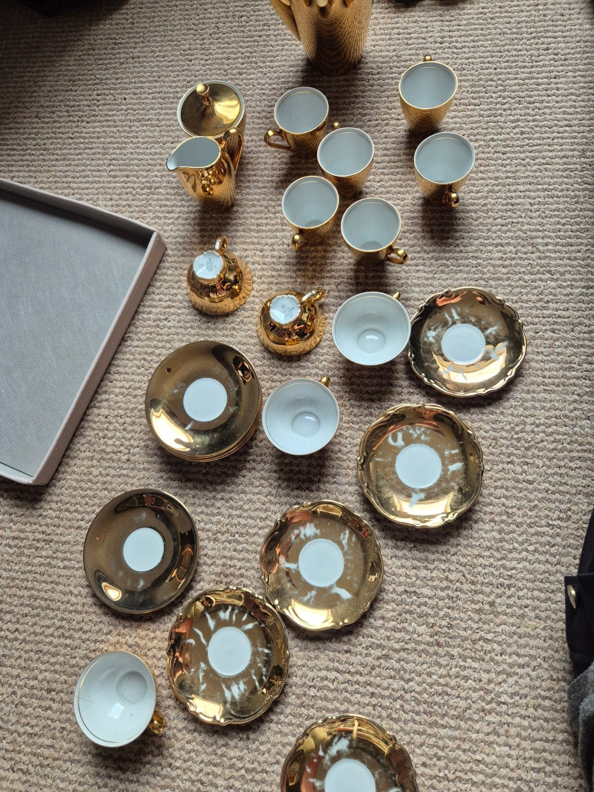 Vintage Z & Co Tirschenreuth Bavaria Gouden Koffieservies, Antiek en Kunst, Ophalen