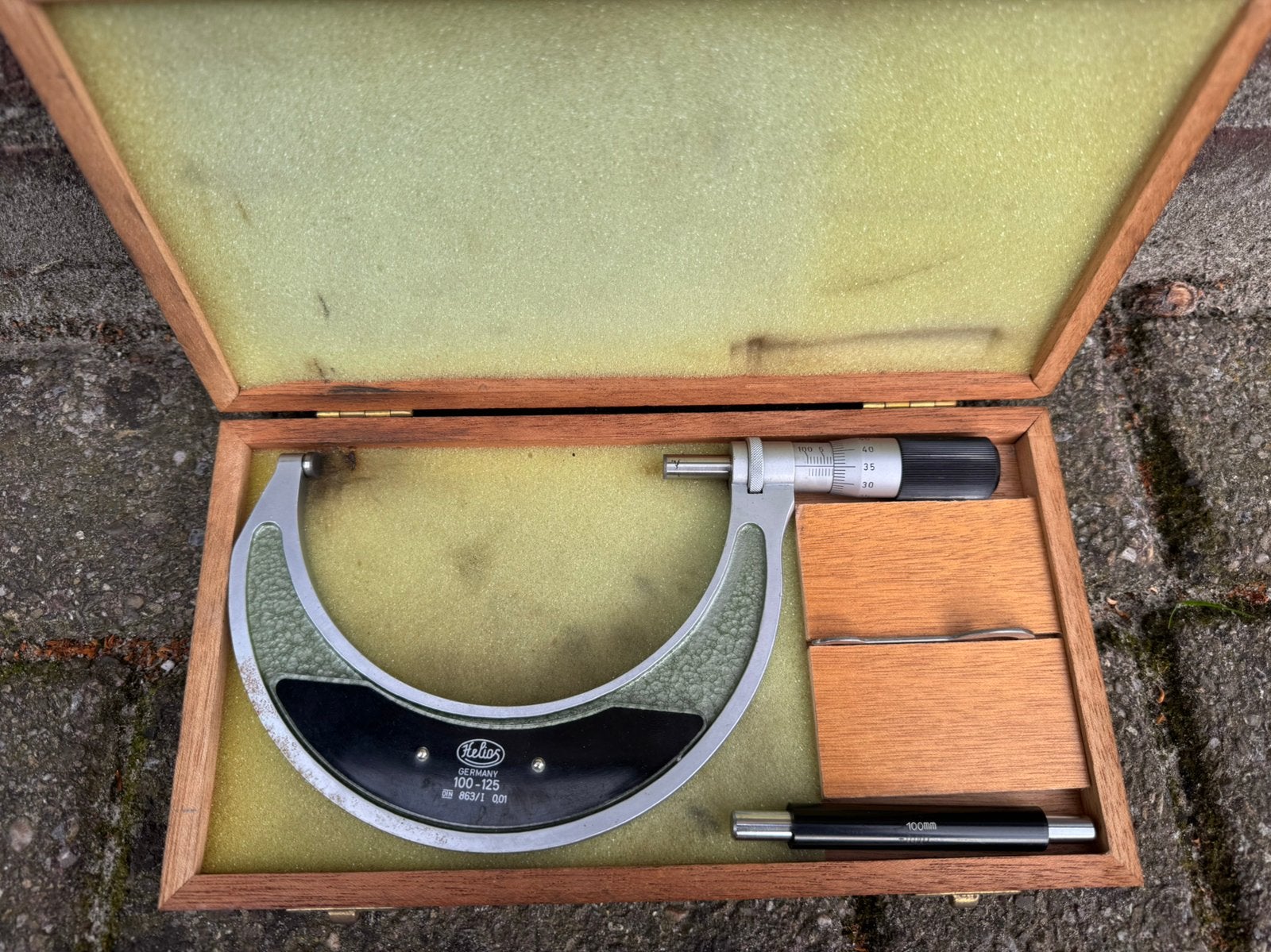 Helios Micrometer 100-125 0,01 mm precisie meetgereedschap, Ophalen of Verzenden, Zo goed als nieuw