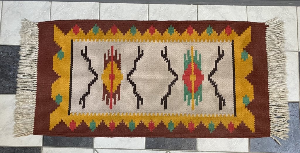 60 jaren     KELIM   Mooi wollen    tapijt     vloerkleed, Ophalen, Geel, 50 tot 100 cm, 150 tot 200 cm