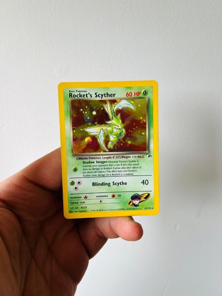 Rocket’s Scyther 13/132 Holo Gym Heroes Pokemon, Verzenden, Zo goed als nieuw, Losse kaart, Foil