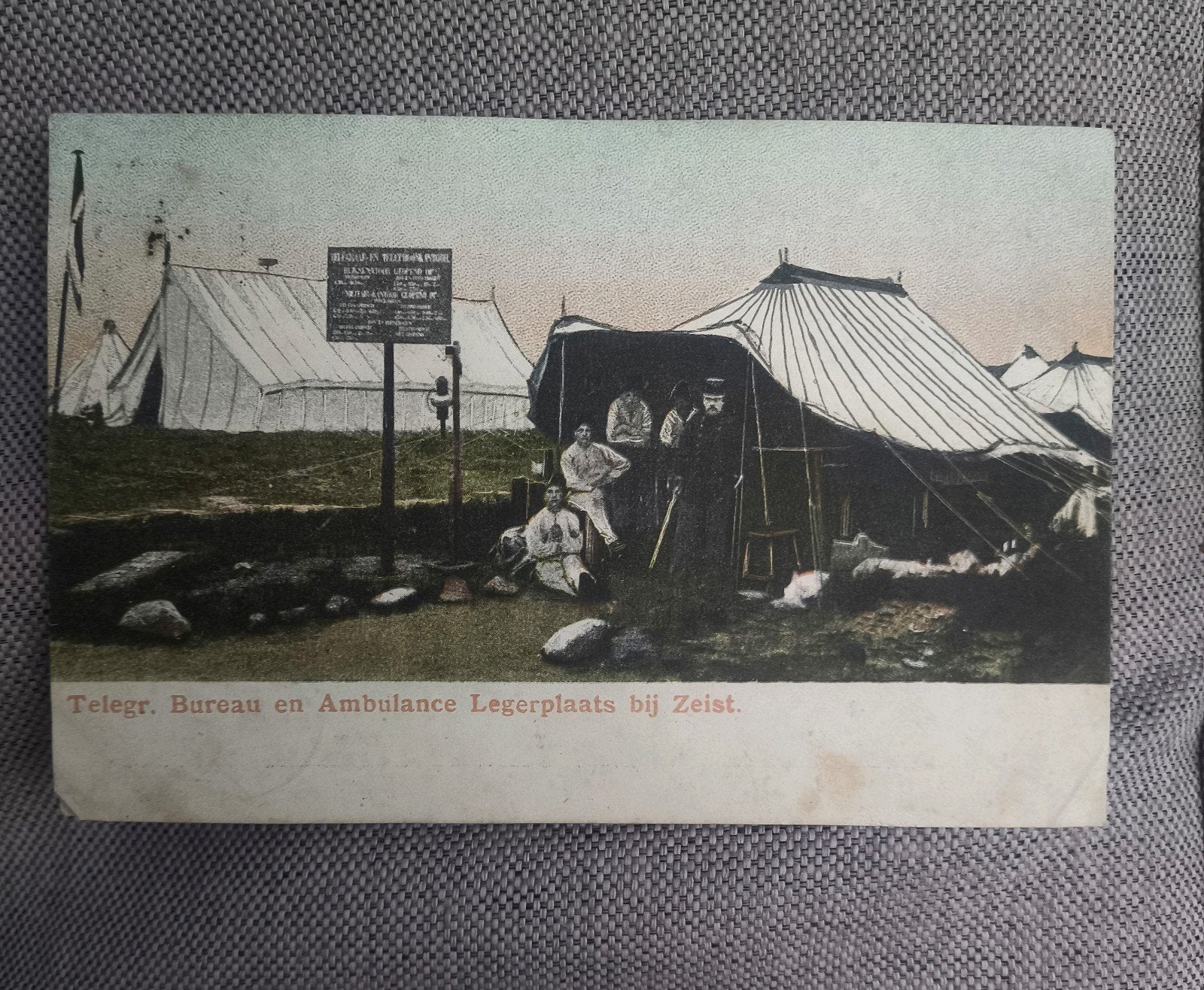 Briefkaart Bureau en Ambulance Legerplaats bij Zeist 1906, Ophalen of Verzenden, Voor 1920, Gelopen, Utrecht