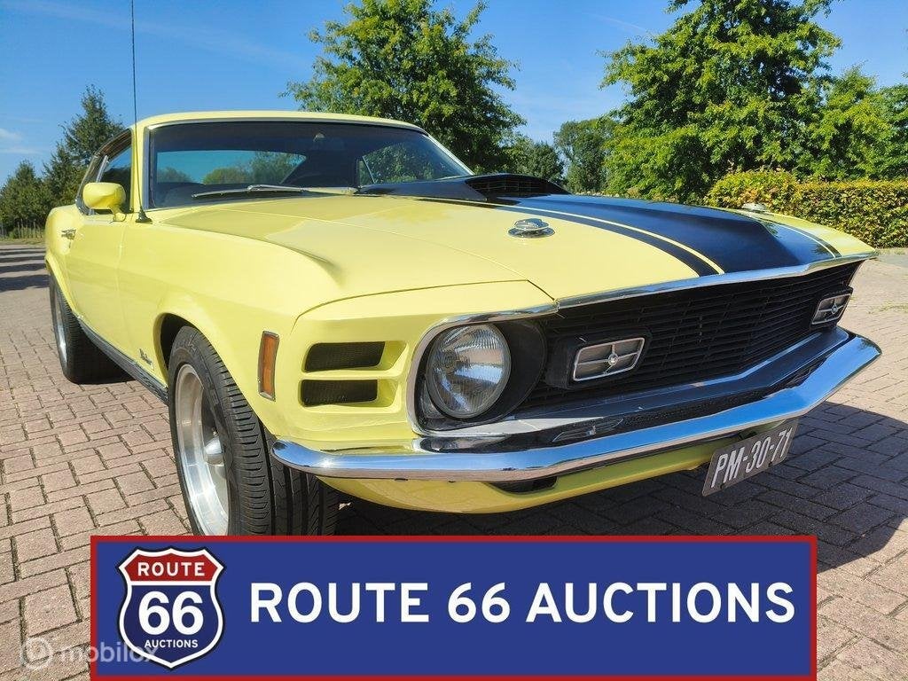 Ford Mustang Mach 1 | 1970 | Route 66 Auctions, Auto's, Overige carrosserieën, Zwart, Bedrijf, Handgeschakeld