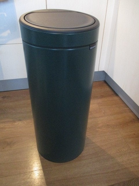 Brabantia Prullenbak - Rond Model:  Ø30cm, H:70cm (Groen), Ophalen, 50 tot 75 cm, 40 liter of meer, Zo goed als nieuw