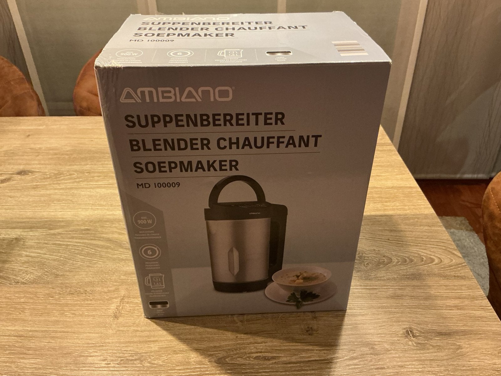 Ambiano Soepmaker / Blender Chauffant - Nieuw in doos, Overige typen, Ophalen of Verzenden, Metaal, Overige merken