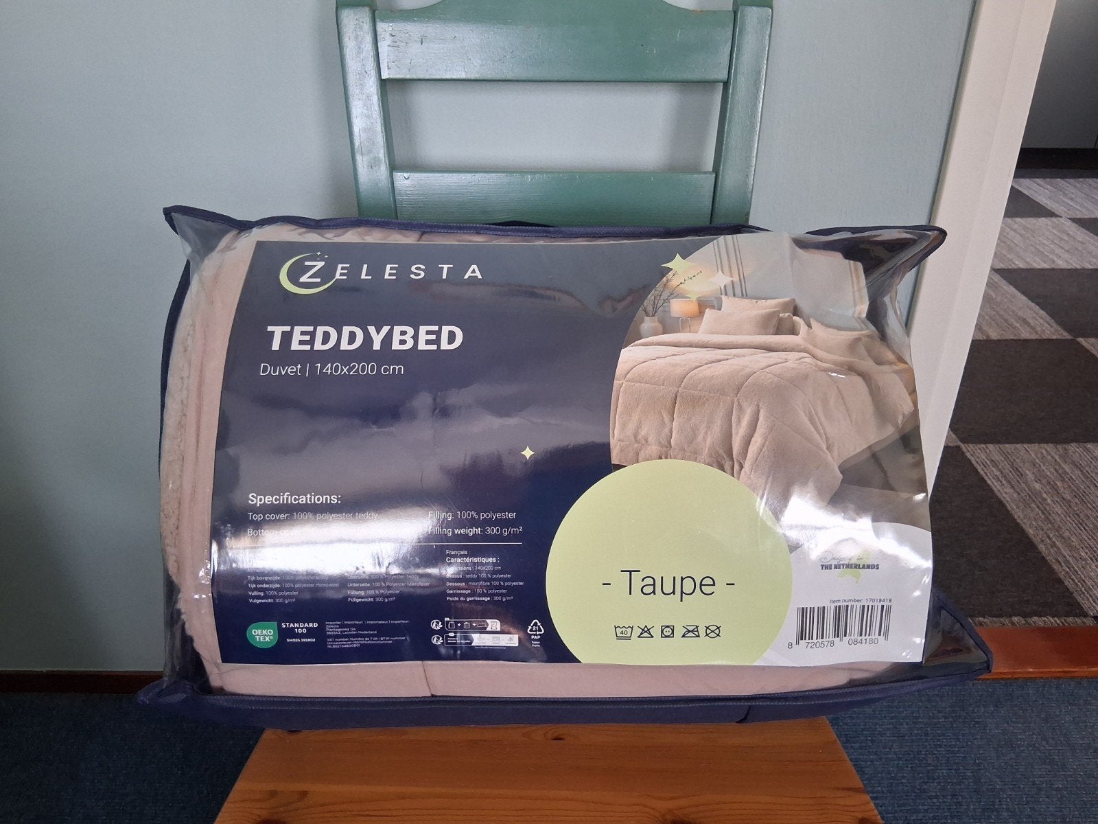Zelesta Teddybed 140x200, Huis en Inrichting, Ophalen, Eenpersoons, Wit, Deken of Dekbed