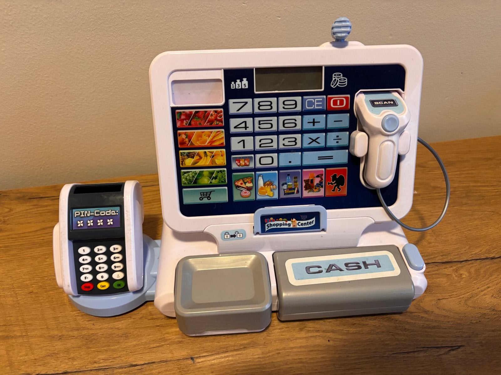 Klein Toys Speelgoed Kassa met Geluid en Creditcard, Ophalen, Zo goed als nieuw, Jongen of Meisje