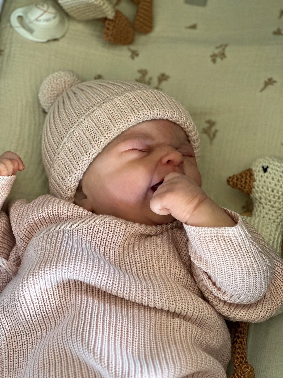 Reborn babypop 'Maria first cry' van Anna Schmitt, Ophalen of Verzenden, Zo goed als nieuw, Babypop, Levensecht of Reborn