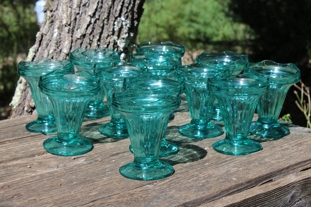 Brocante - Gezellige dessertcoupes!, Glas of Glazen, Gebruikt, Ophalen of Verzenden, Glas