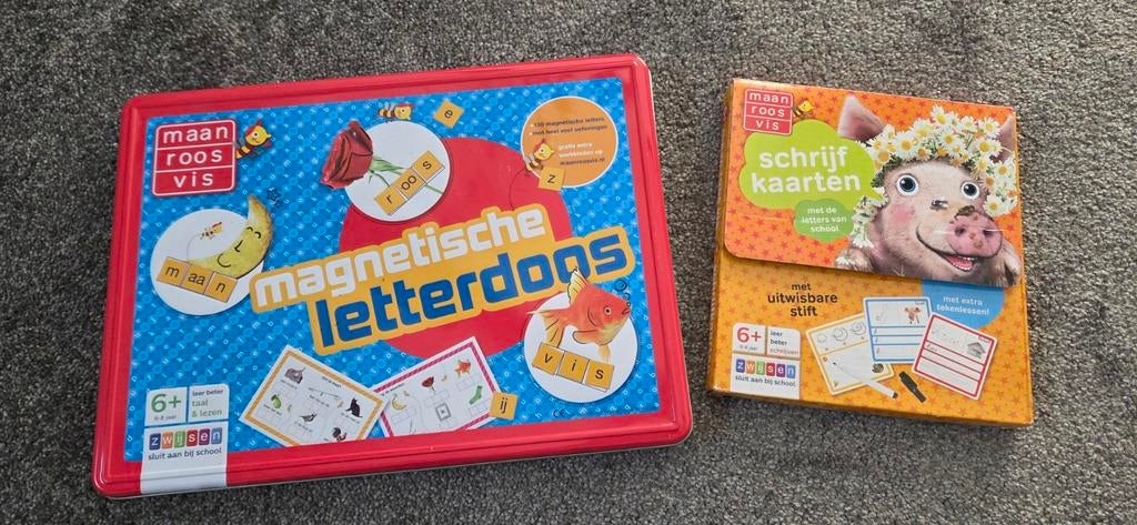 Maan roos vis letterdoos en schrijfkaarten., Boeken, Ophalen of Verzenden, Zo goed als nieuw, Jongen of Meisje, 4 jaar