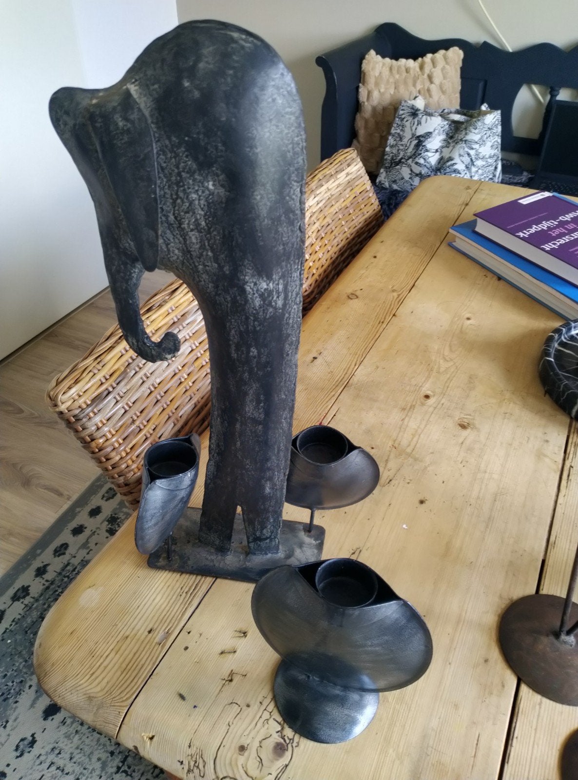 Olifant decoratie met theelichthouders, Ophalen of Verzenden