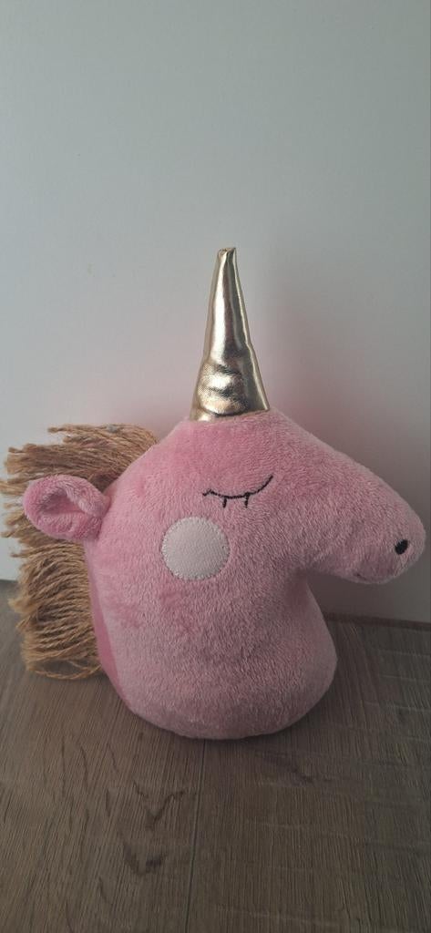 Roze eenhoorn knuffel met gouden hoorn, Ophalen of Verzenden, Zo goed als nieuw, Overige typen