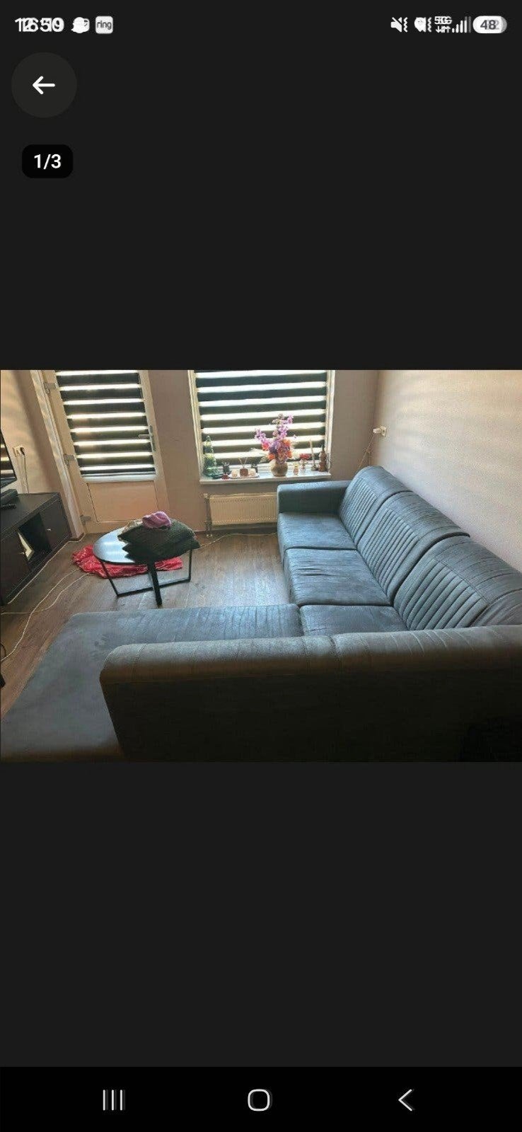 Comfortabele grijze hoekbank - Pronto Wonen, Ophalen, 250 tot 300 cm, Gebruikt, 100 tot 125 cm