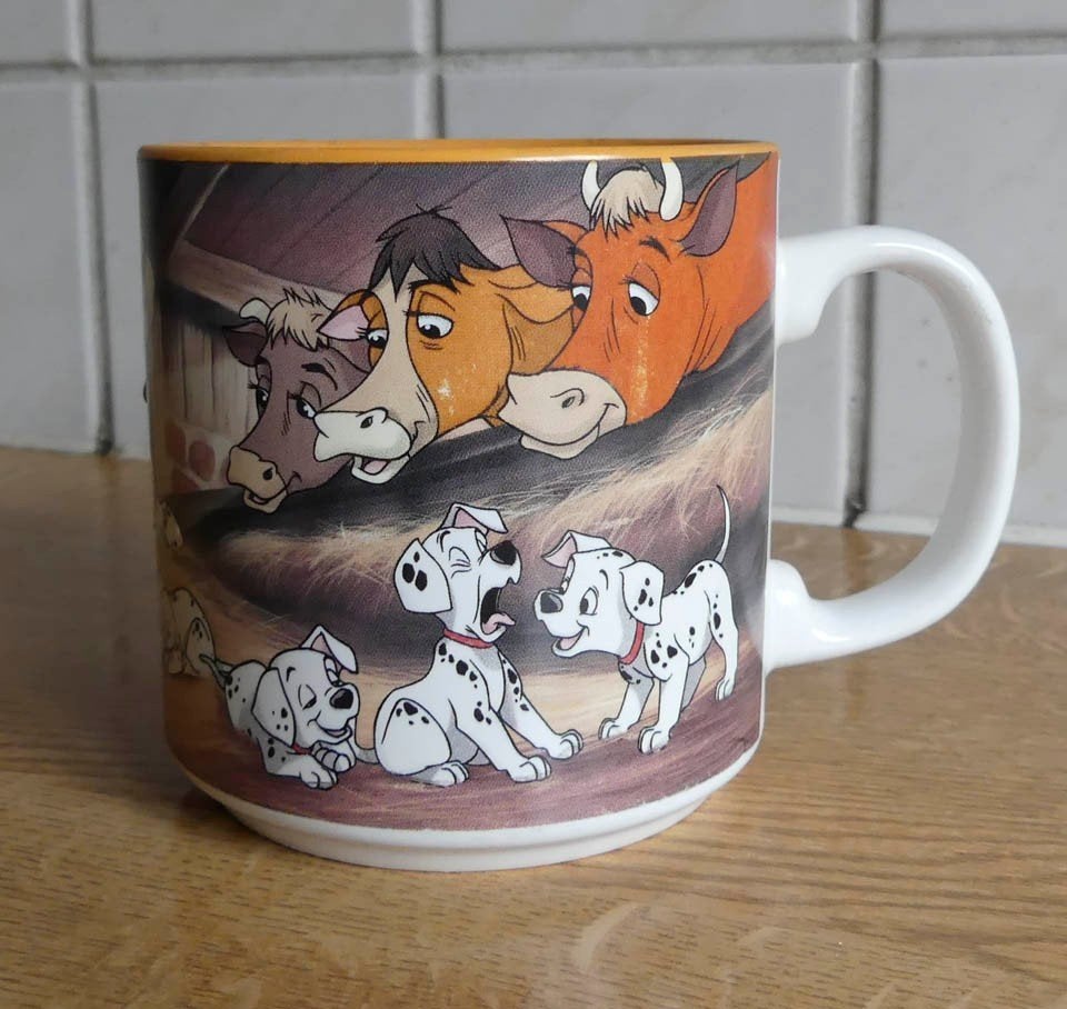 Walt Disney beker 101 Dalmatiërs film mok, Ophalen of Verzenden, Overige figuren, Gebruikt, Servies