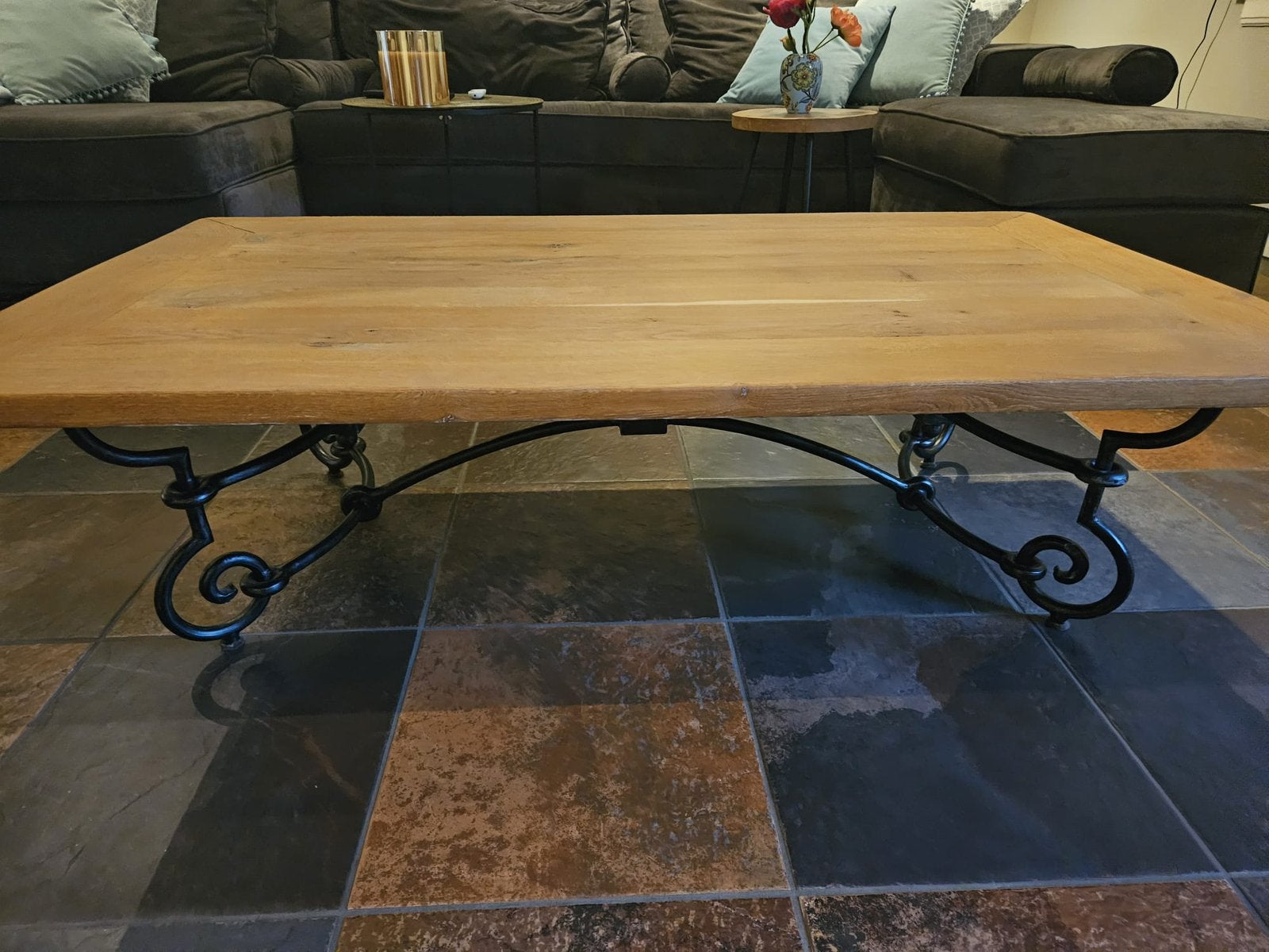 Salontafel eikenhout, Ophalen, Zo goed als nieuw, Rechthoekig, Hout