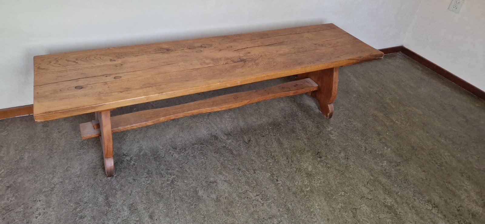 Robuuste kloostertafel van dik eikenhout - 174x47x45 cm, Ophalen