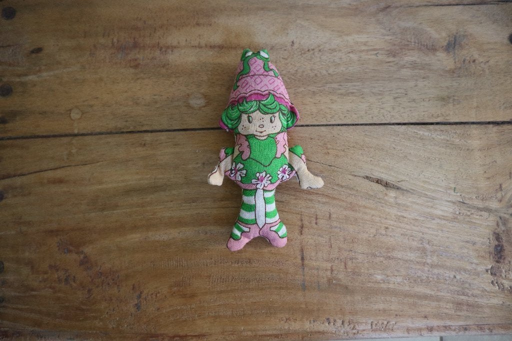 Strawberry shortcake kussenpoppetje jaren 80 lime chiffon, Ophalen of Verzenden, Gebruikt