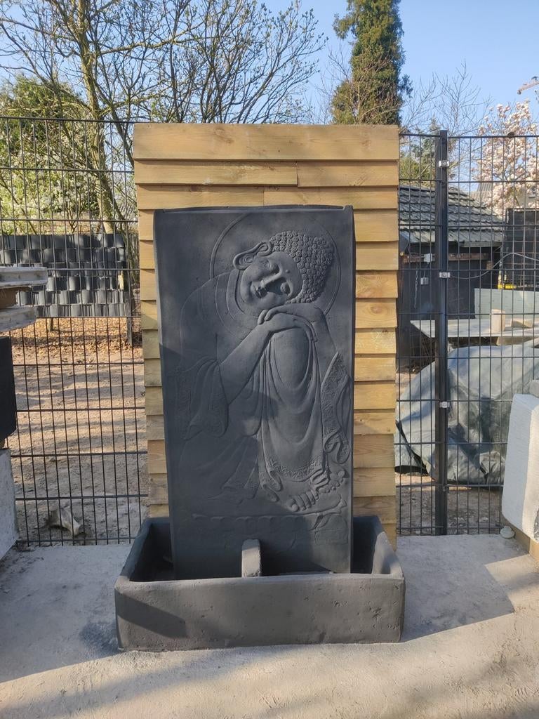 Mooie grote oosterse Buddha fontein water ornament beton, Tuin en Terras, Waterpartijen en Fonteinen, Ophalen of Verzenden, Beton
