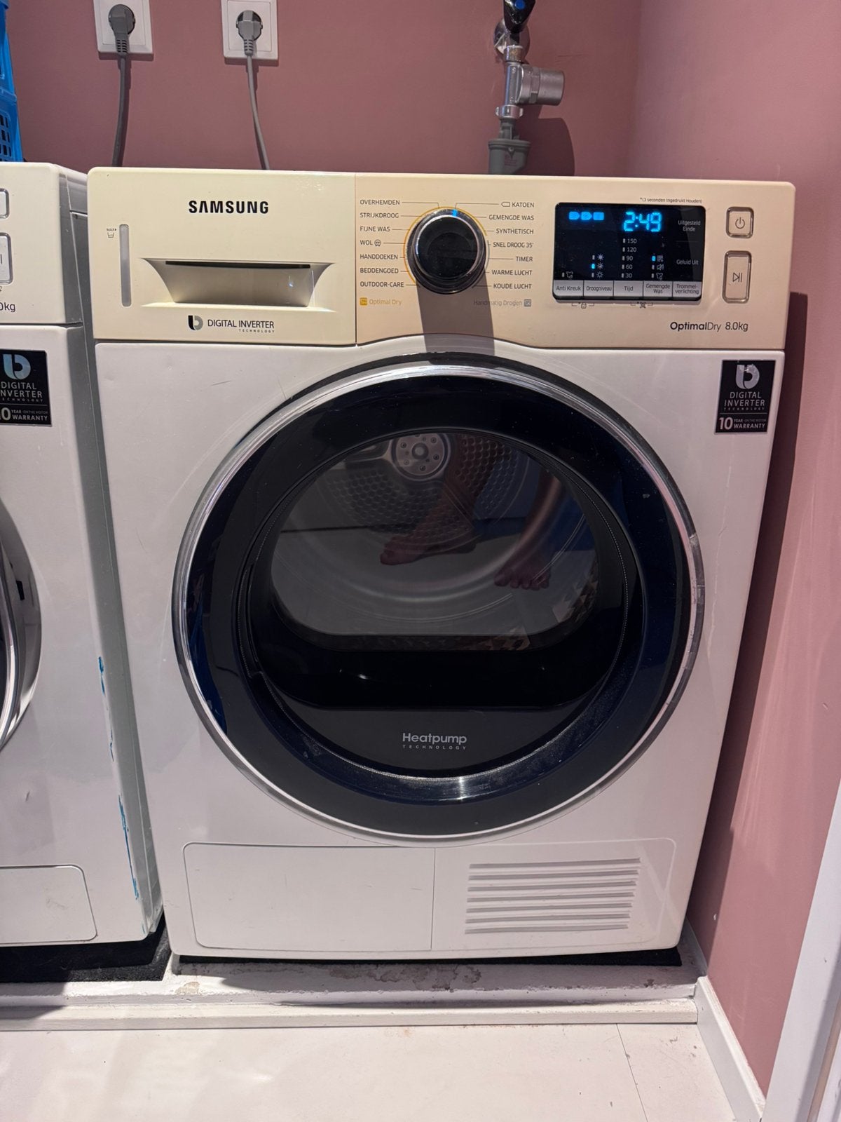 Samsung Optimal Dry droger 8 kg - werkend maar kanttekening, Ophalen, Gebruikt, Overige typen, 8 tot 10 kg