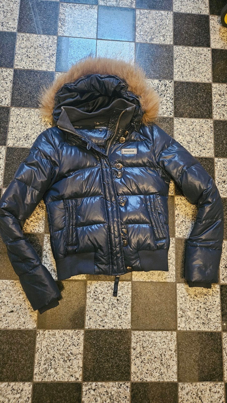 Mosow donzen pufferjas- winterjas blauw maat S / 36 zgan, Kleding | Dames, Blauw, Ophalen of Verzenden, Maat 36 (S), Moscow