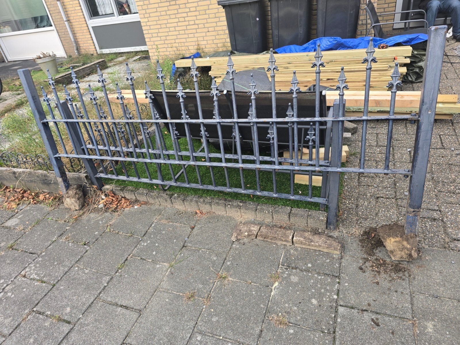 tuinhek ijzer 2 stuks, Ophalen, Gebruikt, IJzer, Tuinhek