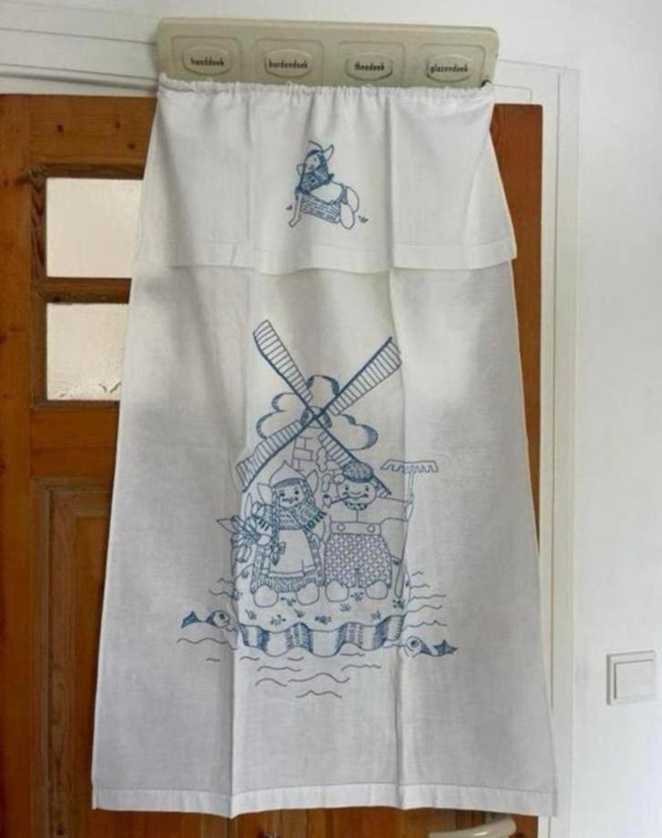Brabantia handdoekrek emaille incl. doek vintage Oost West, Ophalen of Verzenden