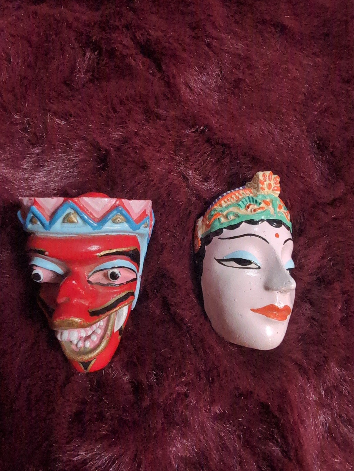 Vintage handgesneden houten Indonesische/Balinese miniatuurm, Ophalen of Verzenden