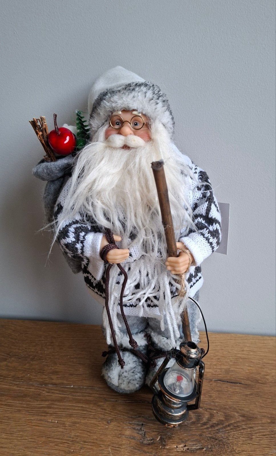 Kerstman met lantaarn en stok + plunjezak H30 santa claus, Ophalen of Verzenden, Nieuw