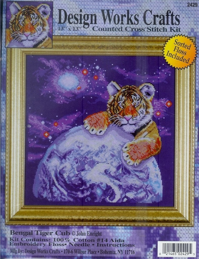 Cado Design w.c. borduurpakket, BENGAL TIGER CUB, Ophalen of Verzenden, Nieuw, Handborduren, Borduurpakket