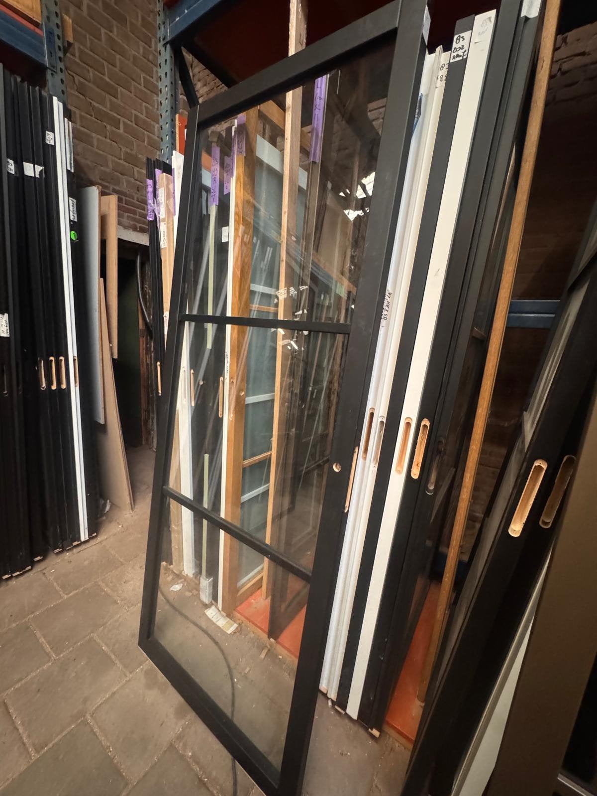 83x211,5 binnendeur stomp links staallook zwart SL8, Ophalen, ., Binnendeur, Nieuw