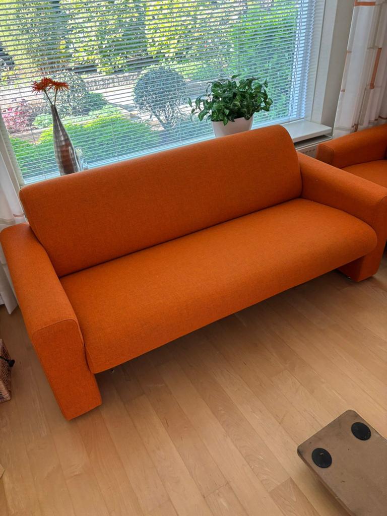 Artifort Zita bank 2- en 3-zits (type 2c 691) oranje, Ophalen, Gebruikt, 150 tot 200 cm, Tweepersoons
