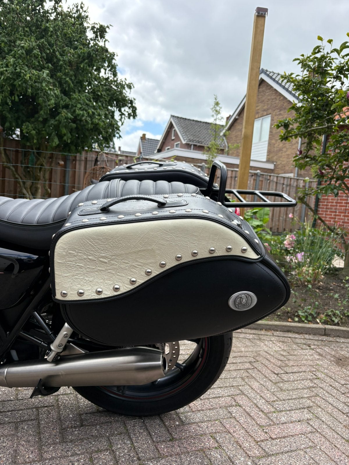 Hepco & Becker leren motortassen mèt bevestigingssysteem, Ophalen of Verzenden, Zo goed als nieuw