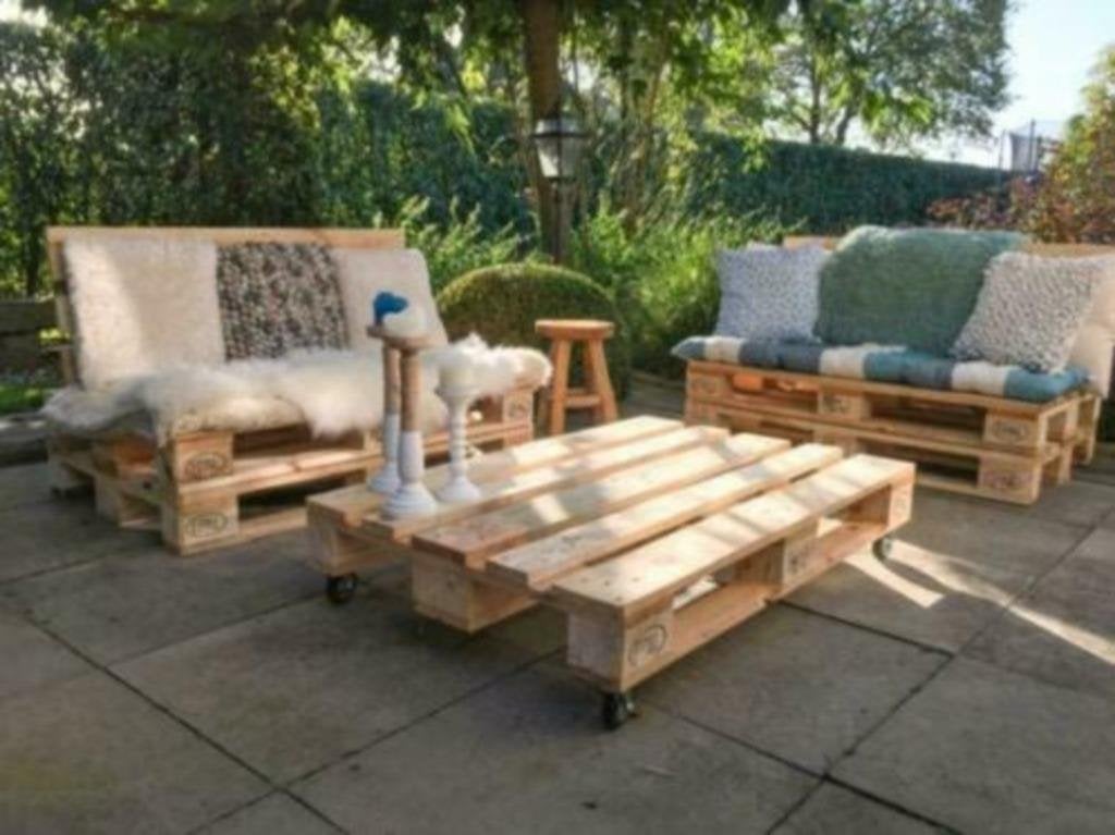 Mooie europallets 0,8 x 1m20 ( Bullinga Wageningen), Ophalen, Gebruikt, Rechte bank