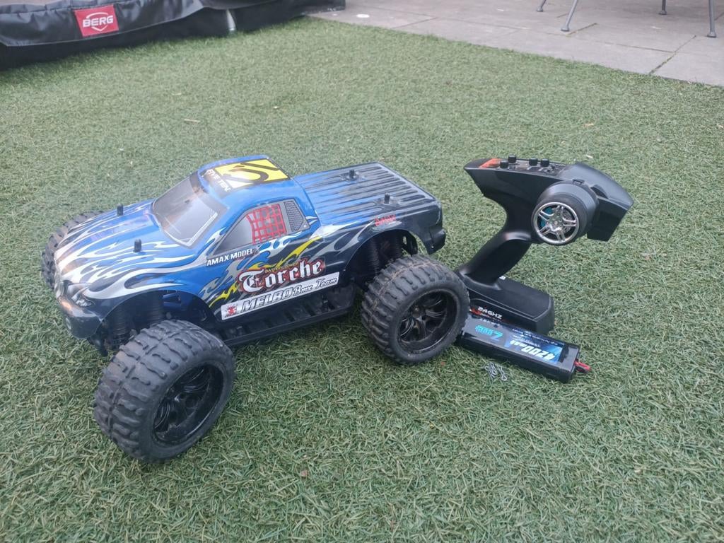 Amax Model Torche RC Monster Truck met Afstandsbediening, Gebruikt, Auto offroad, Schaal 1:10, RTR (Ready to Run)