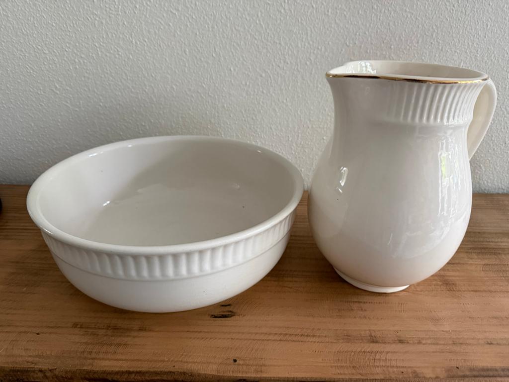 Vintage Steingut Colditz VEB Germany Lampetset, Ophalen of Verzenden