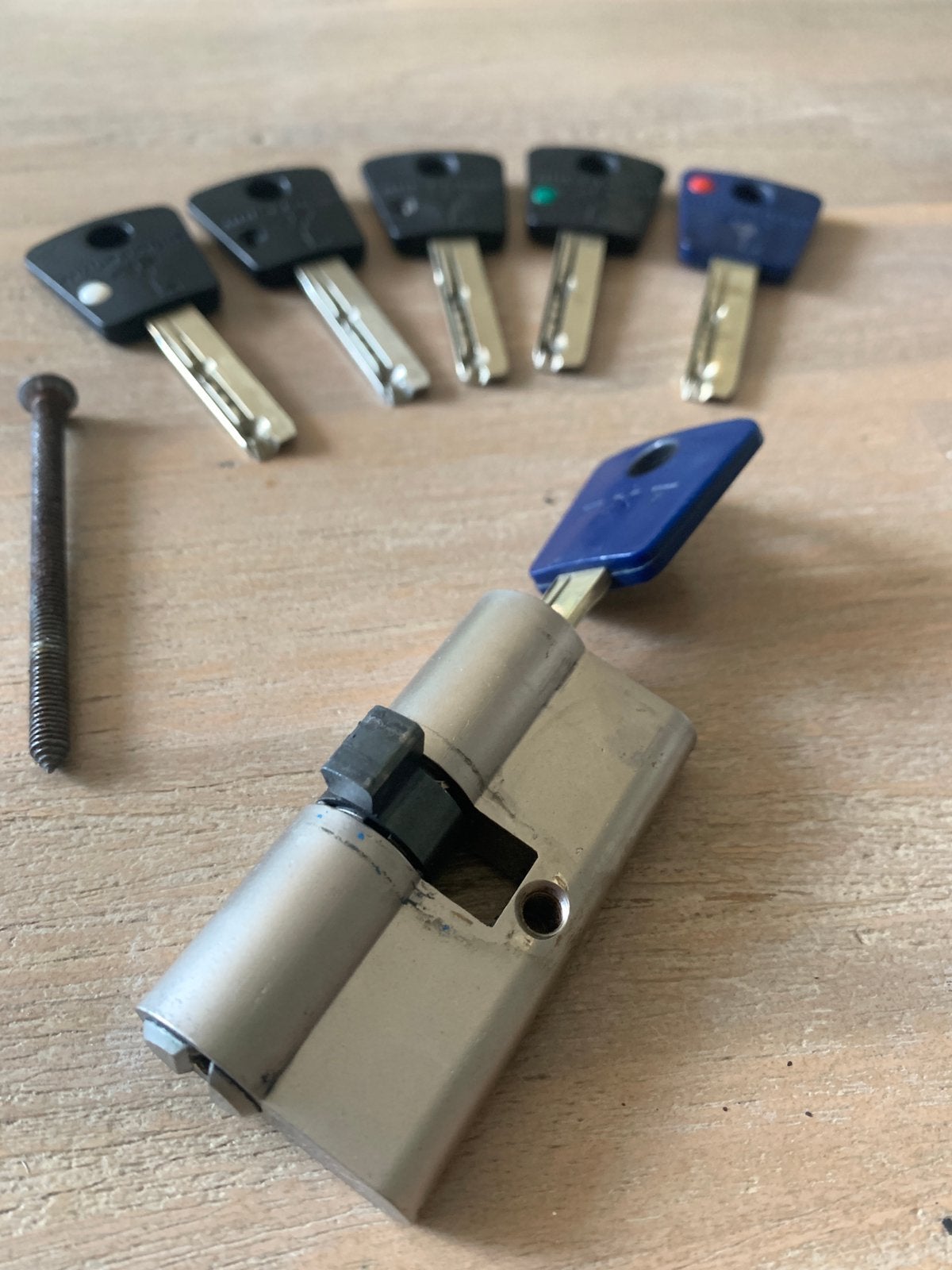 Mul-T-Lock MTL77 SKG** Cilinder + 6 Keersleutels, Ophalen of Verzenden, Zo goed als nieuw, Rvs, Slot