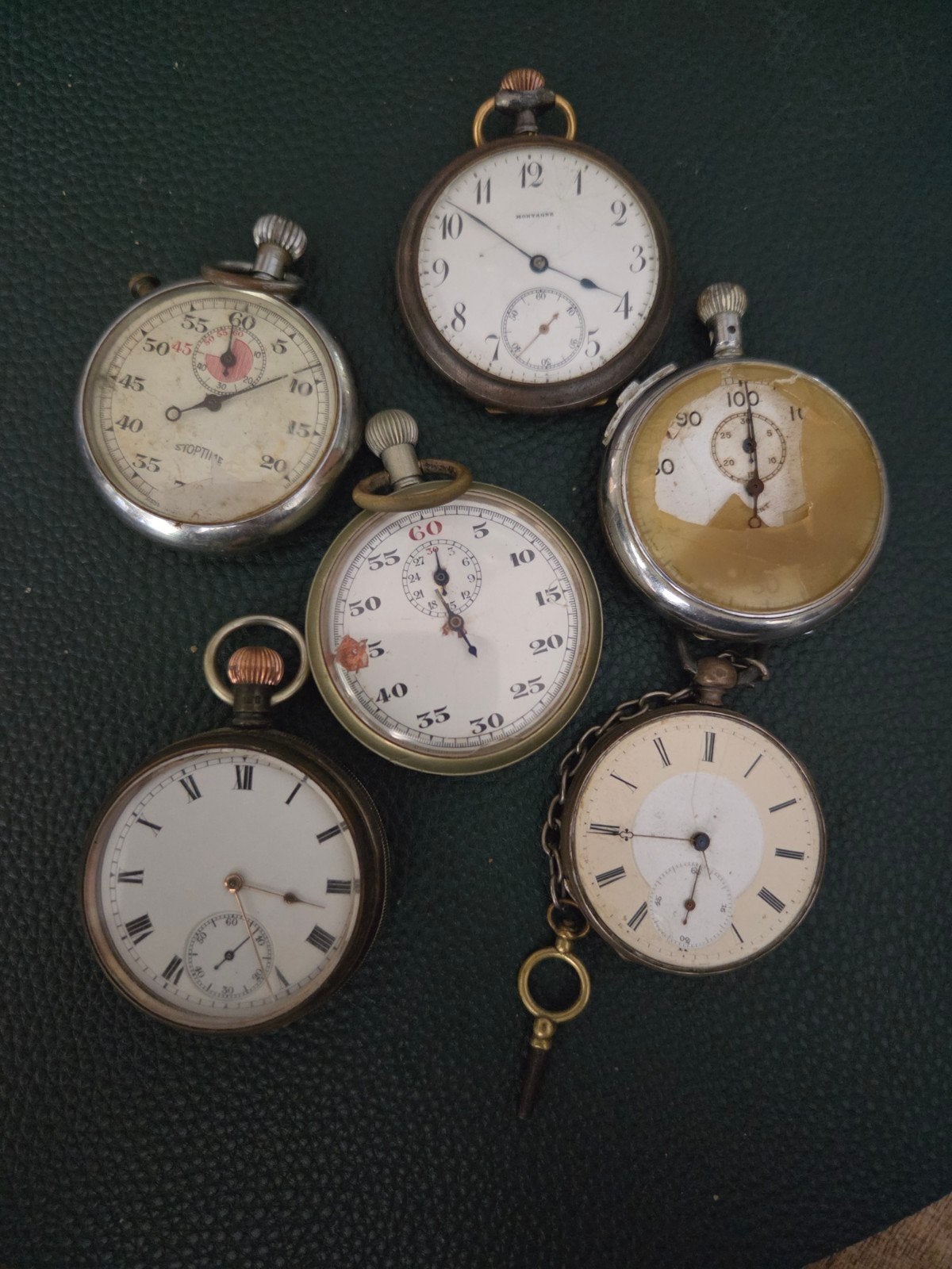 vintage zakhorloge en stopwatch, Ophalen of Verzenden, Staal, Overige merken, Met ketting