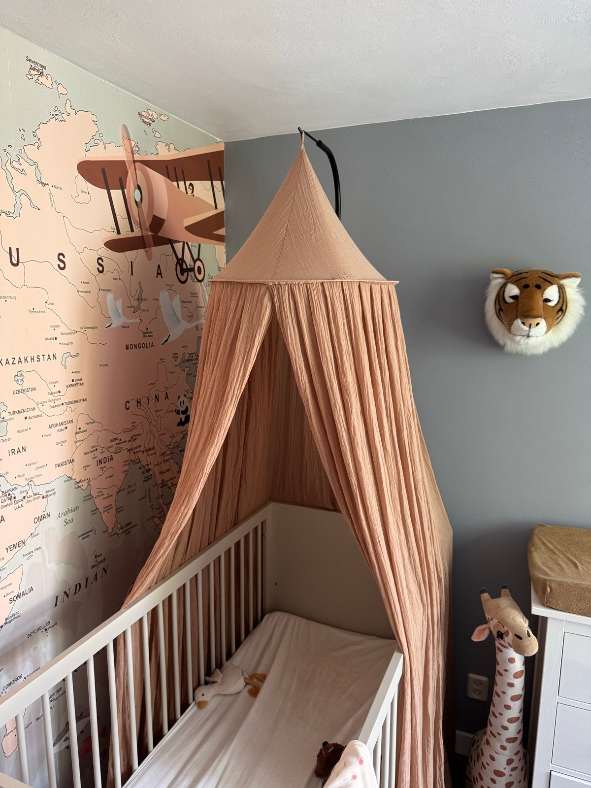 Mooie klamboe met standaard voor babykamer, Ophalen, Bruin, Jollein, Inclusief standaard