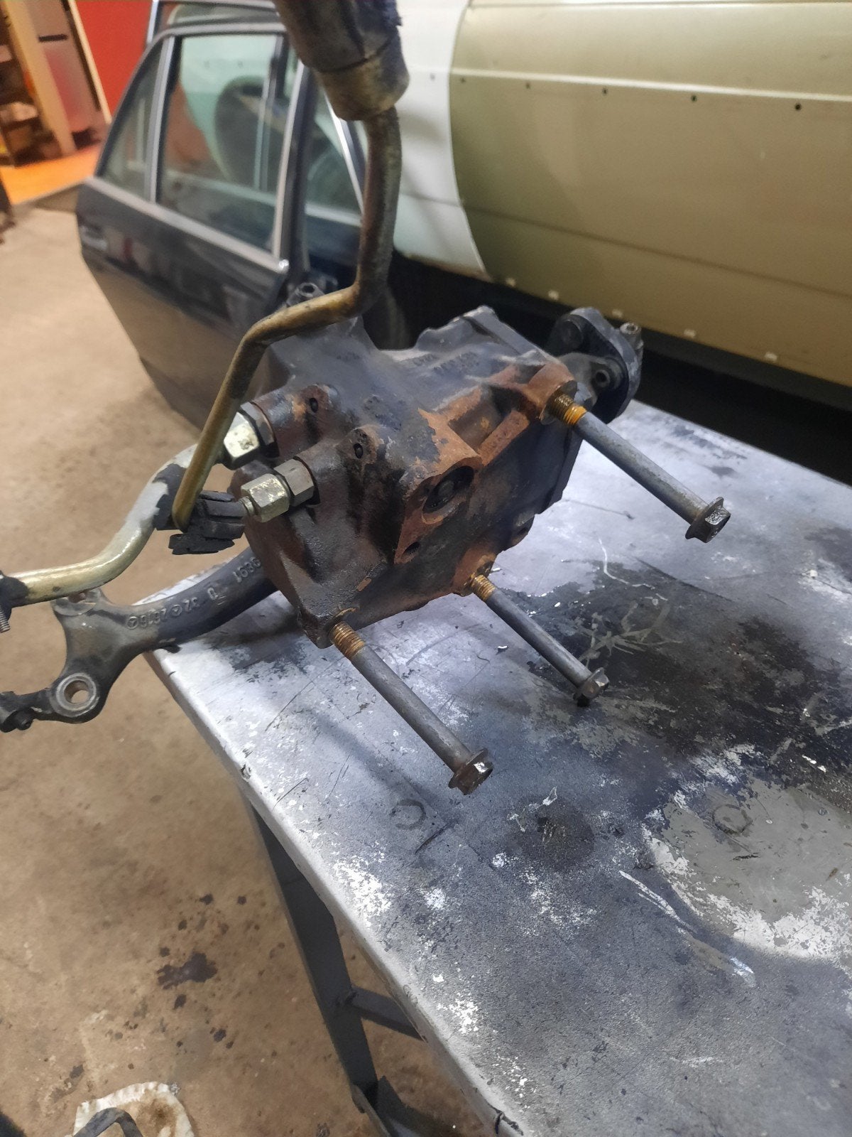 Stuurhuis met leidingen voor Mercedes-Benz W126, Ophalen of Verzenden, Gebruikt, Mercedes-Benz