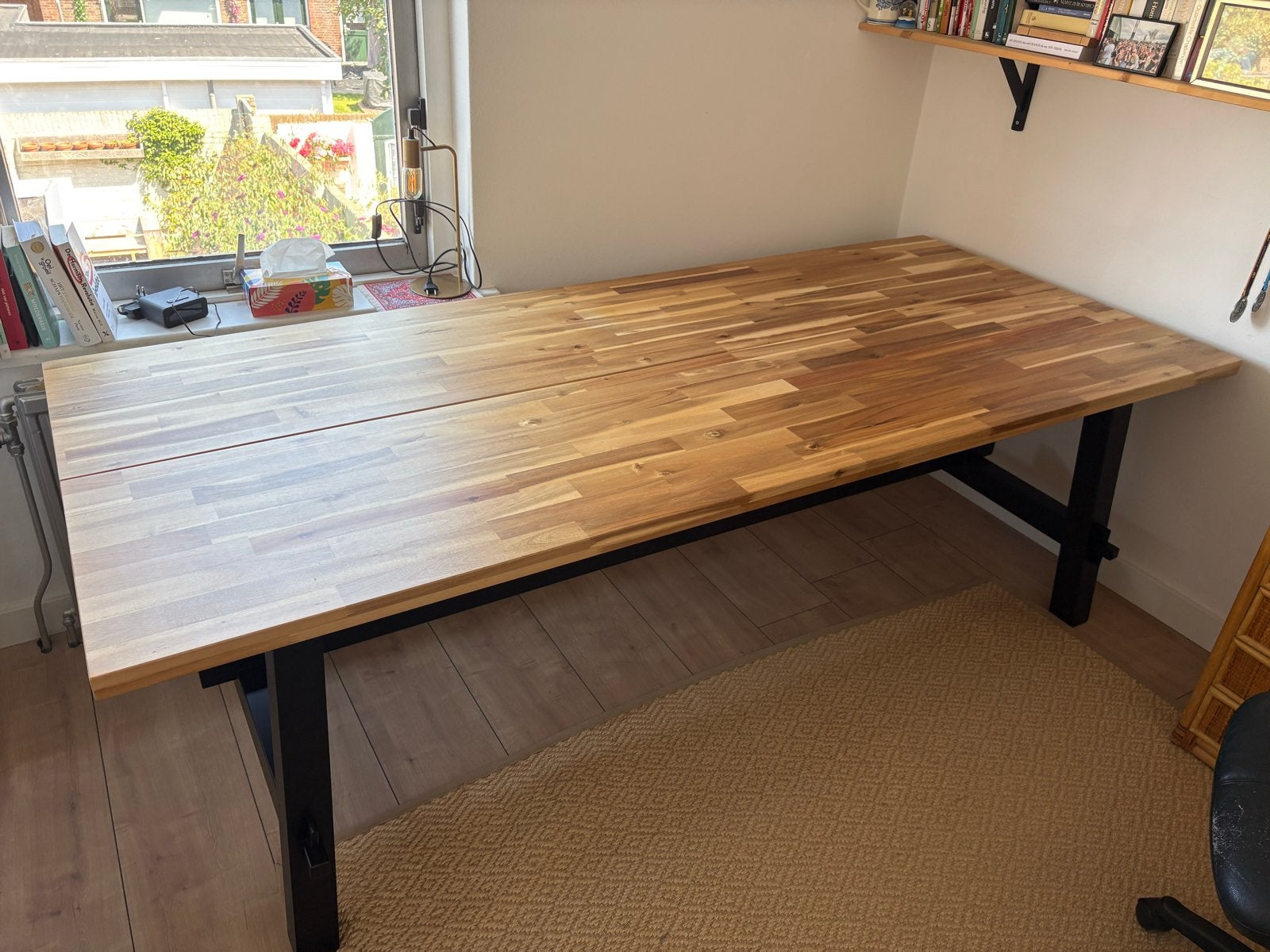 IKEA SKOGSTA Eettafel - Massief Acaciahout (230x100 cm), Ophalen, Gebruikt, 100 tot 150 cm, 200 cm of meer