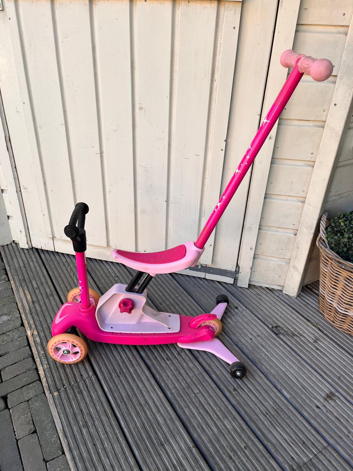 Roze kinderstep 3/4 in 1 verstelbaar, Fietsen en Brommers, Ophalen of Verzenden, Zo goed als nieuw, Gewone step