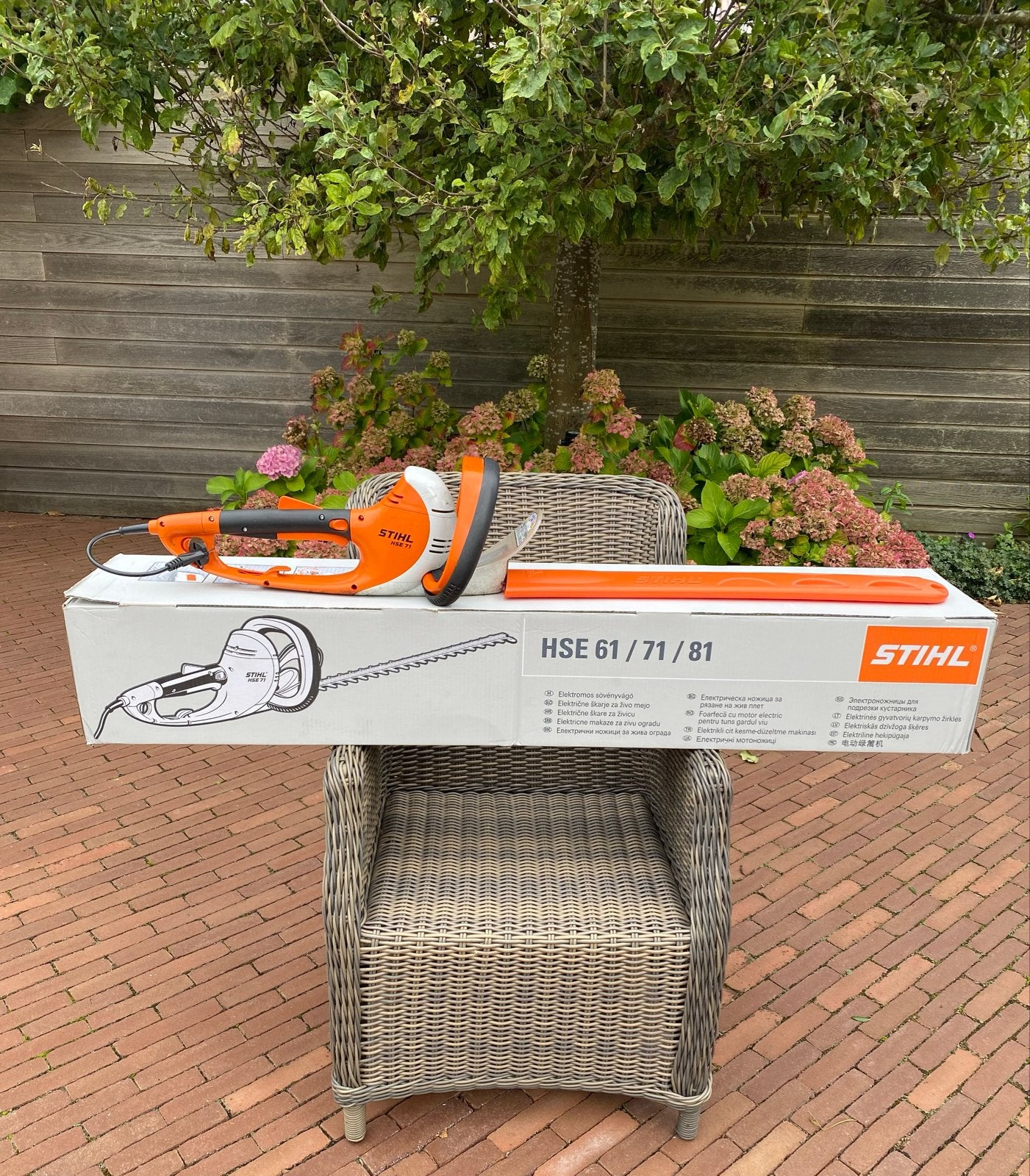 Stihl HSE 71 elektrische heggenschaar, Ophalen of Verzenden, Zo goed als nieuw, Elektrisch