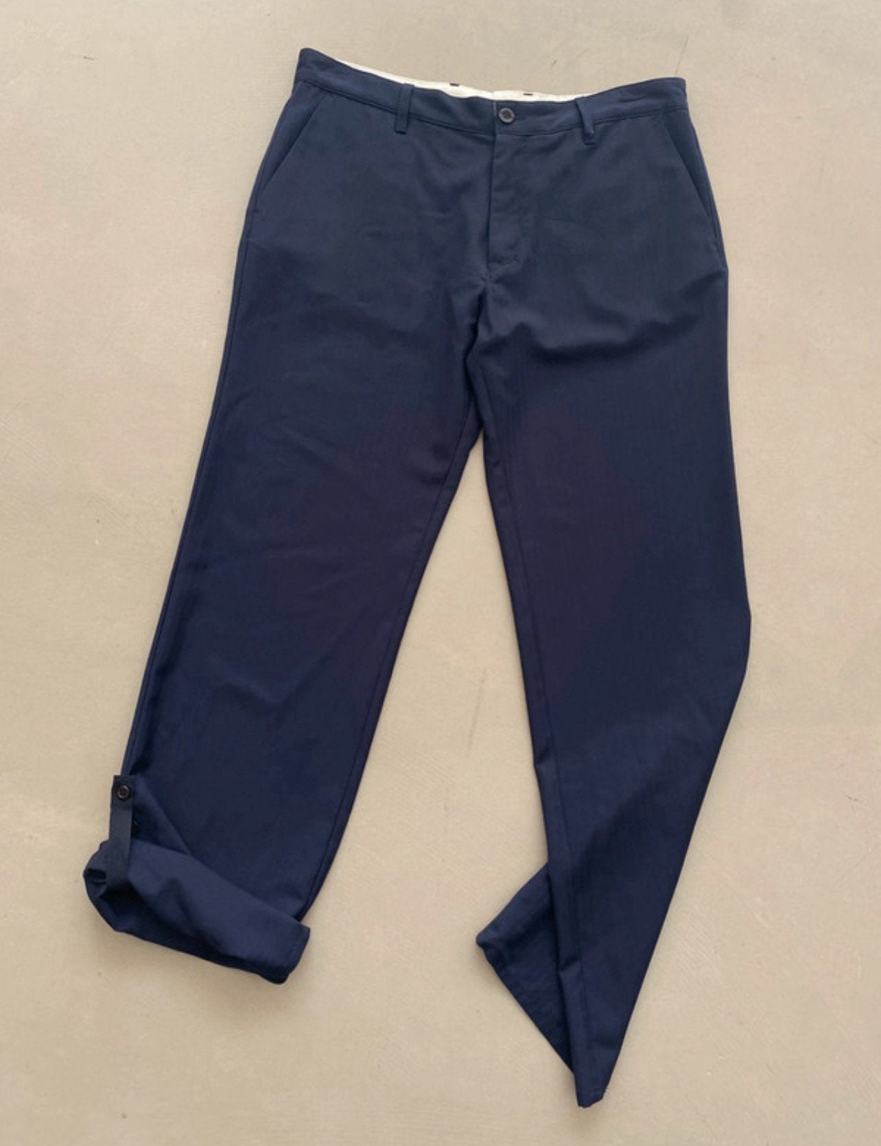 Yohji Yamamoto coming soon wollen herenbroek., Ophalen of Verzenden, Zo goed als nieuw, Maat 48/50 (M), Blauw